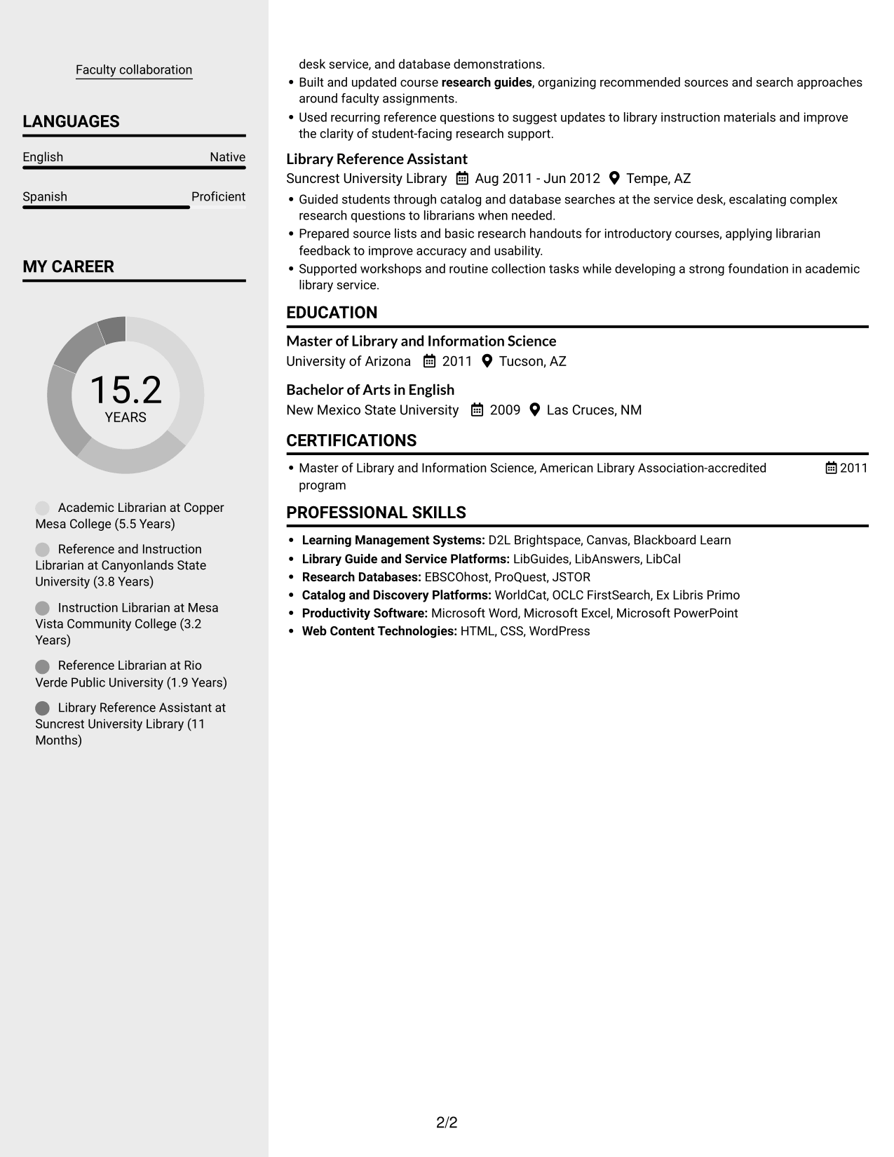 Resume example — page 2