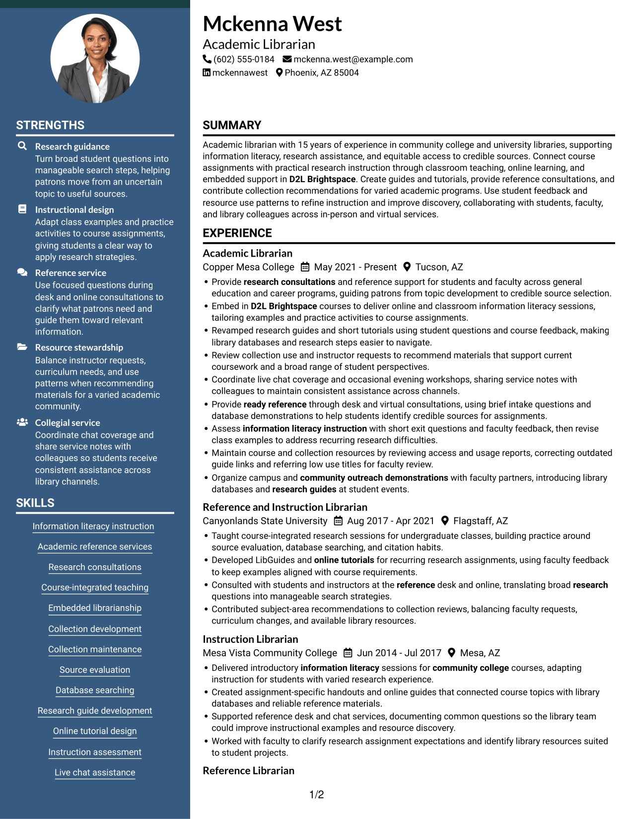 Resume example — page 1