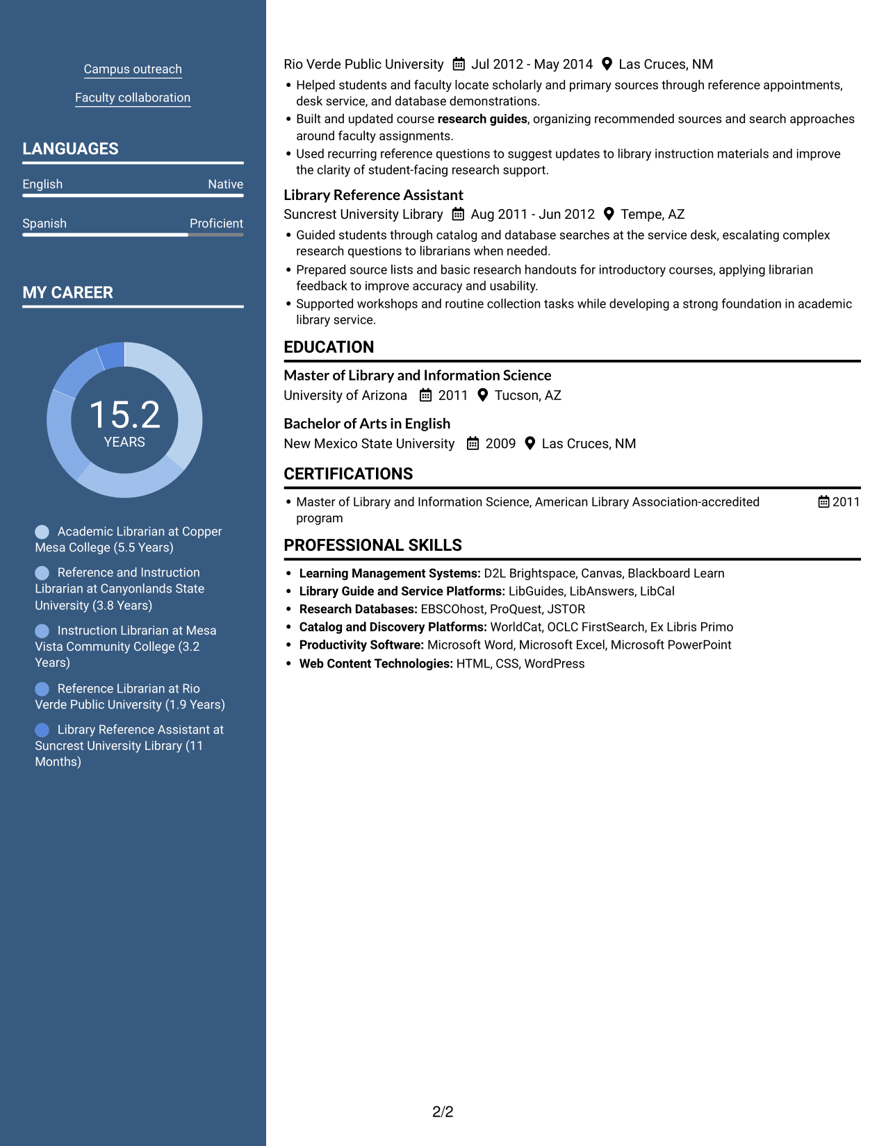 Resume example — page 2