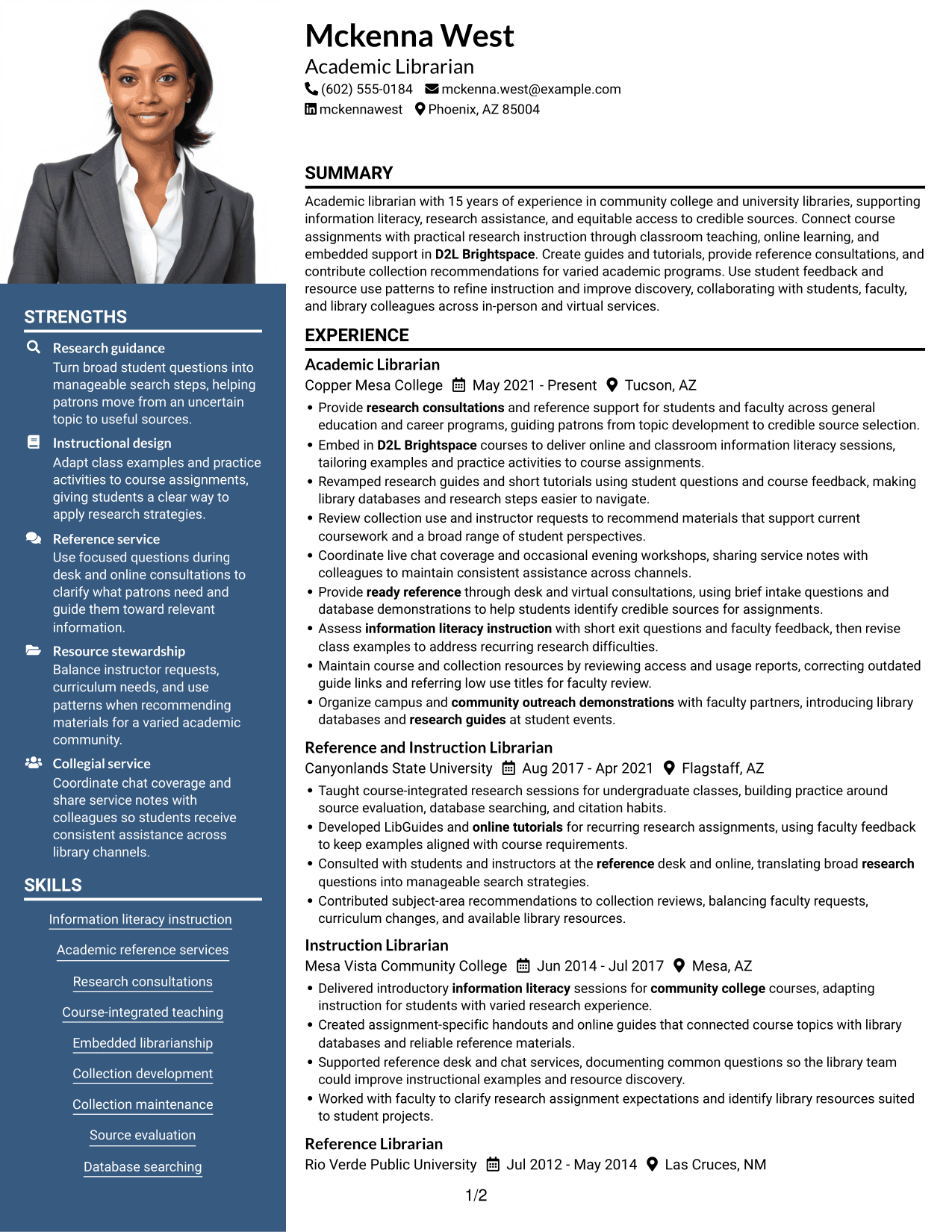 Resume example — page 1