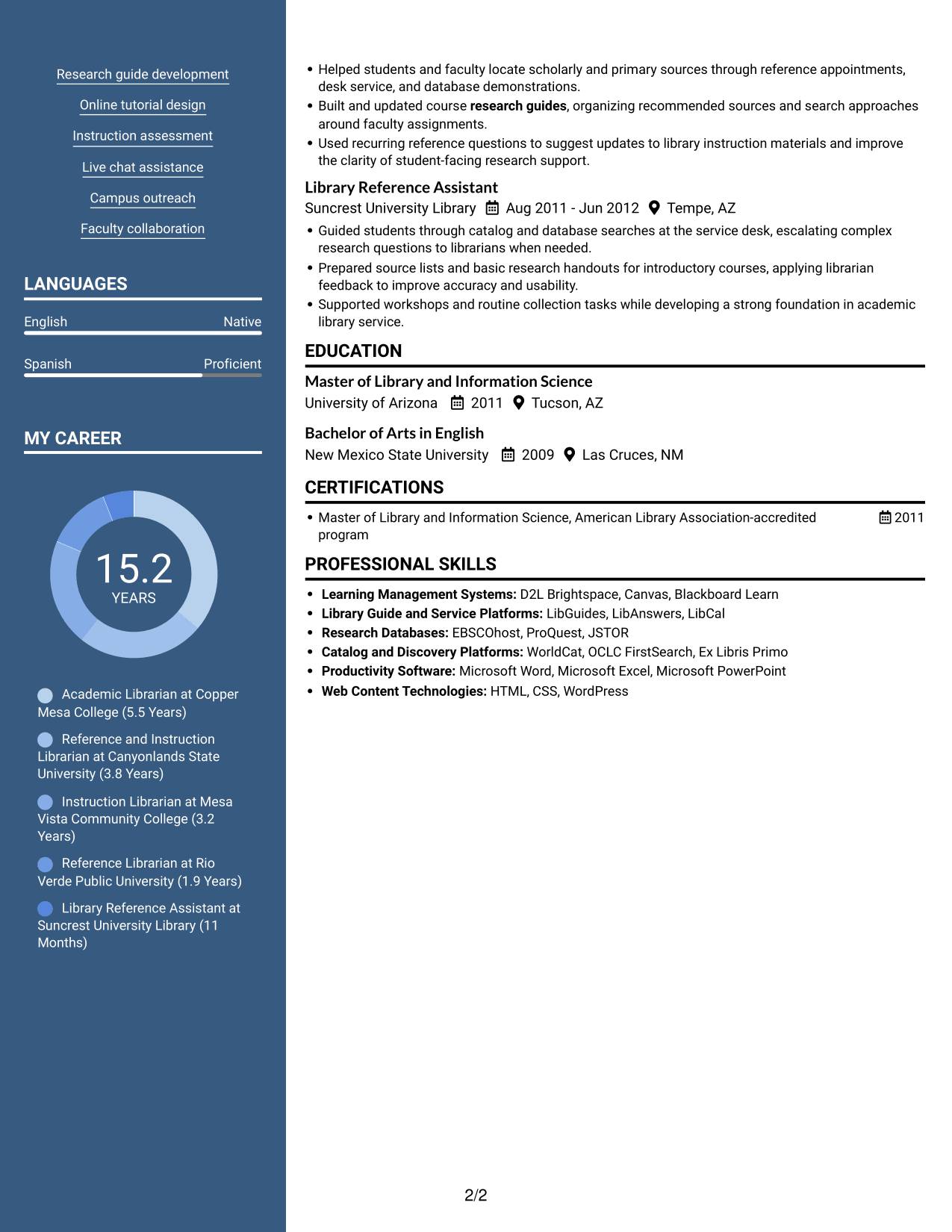 Resume example — page 2
