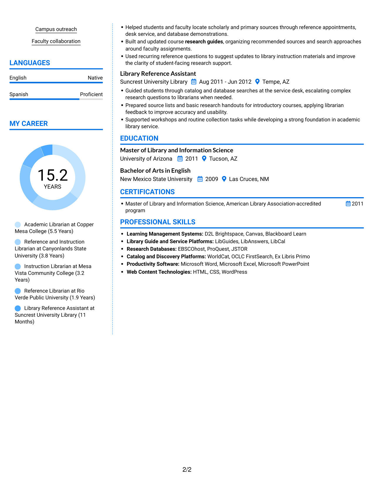 Resume example — page 2