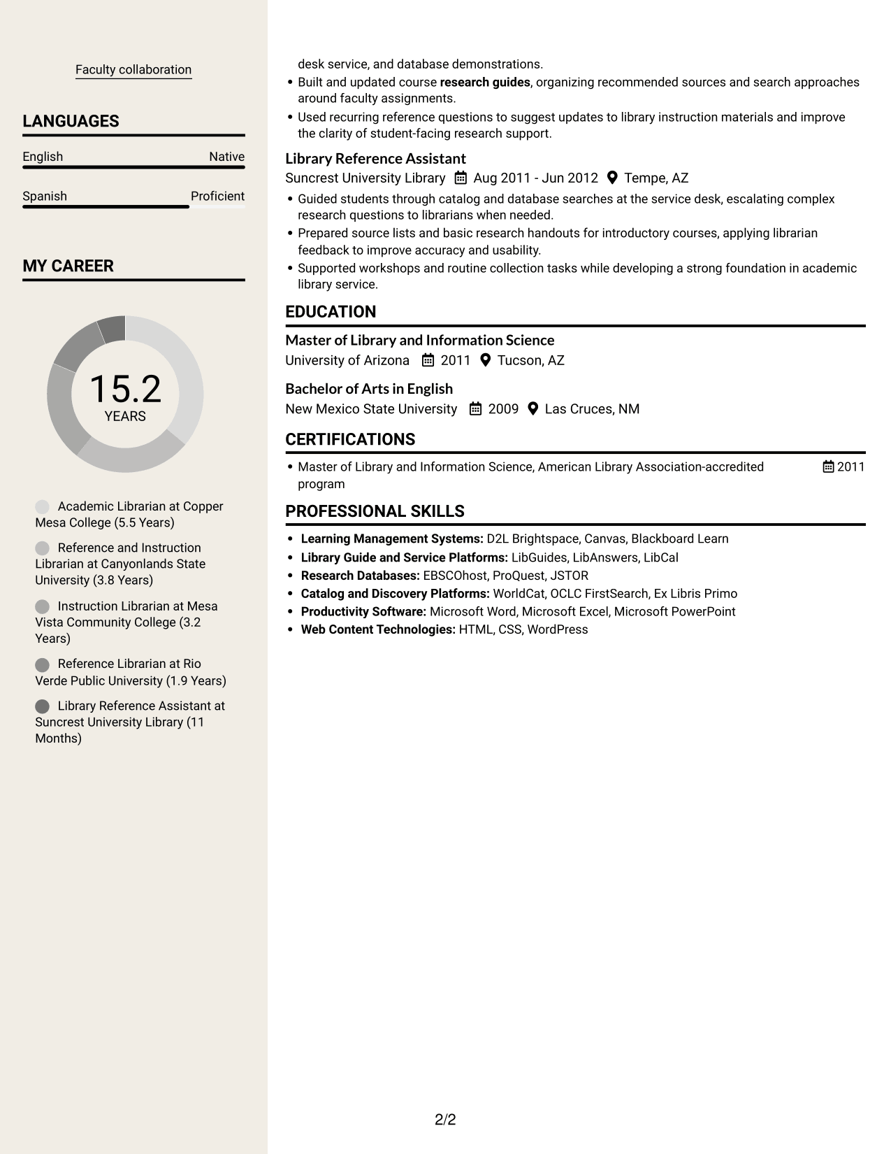 Resume example — page 2
