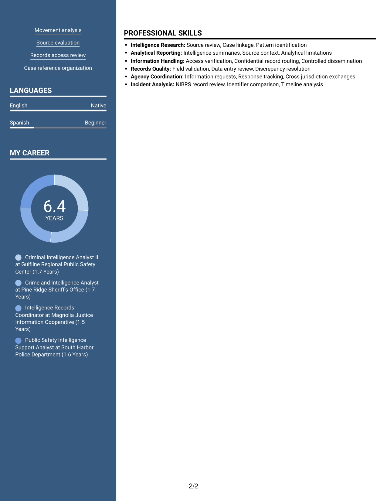 Resume example — page 2