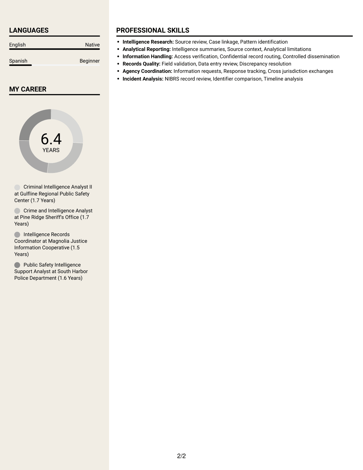 Resume example — page 2