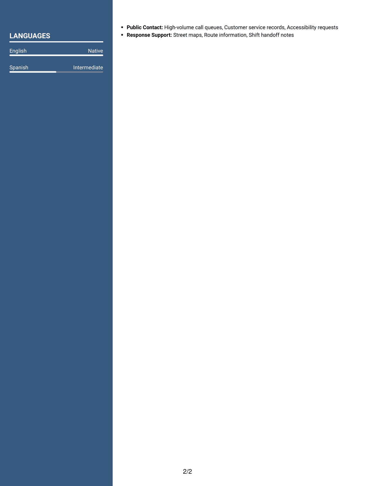 Resume example — page 2