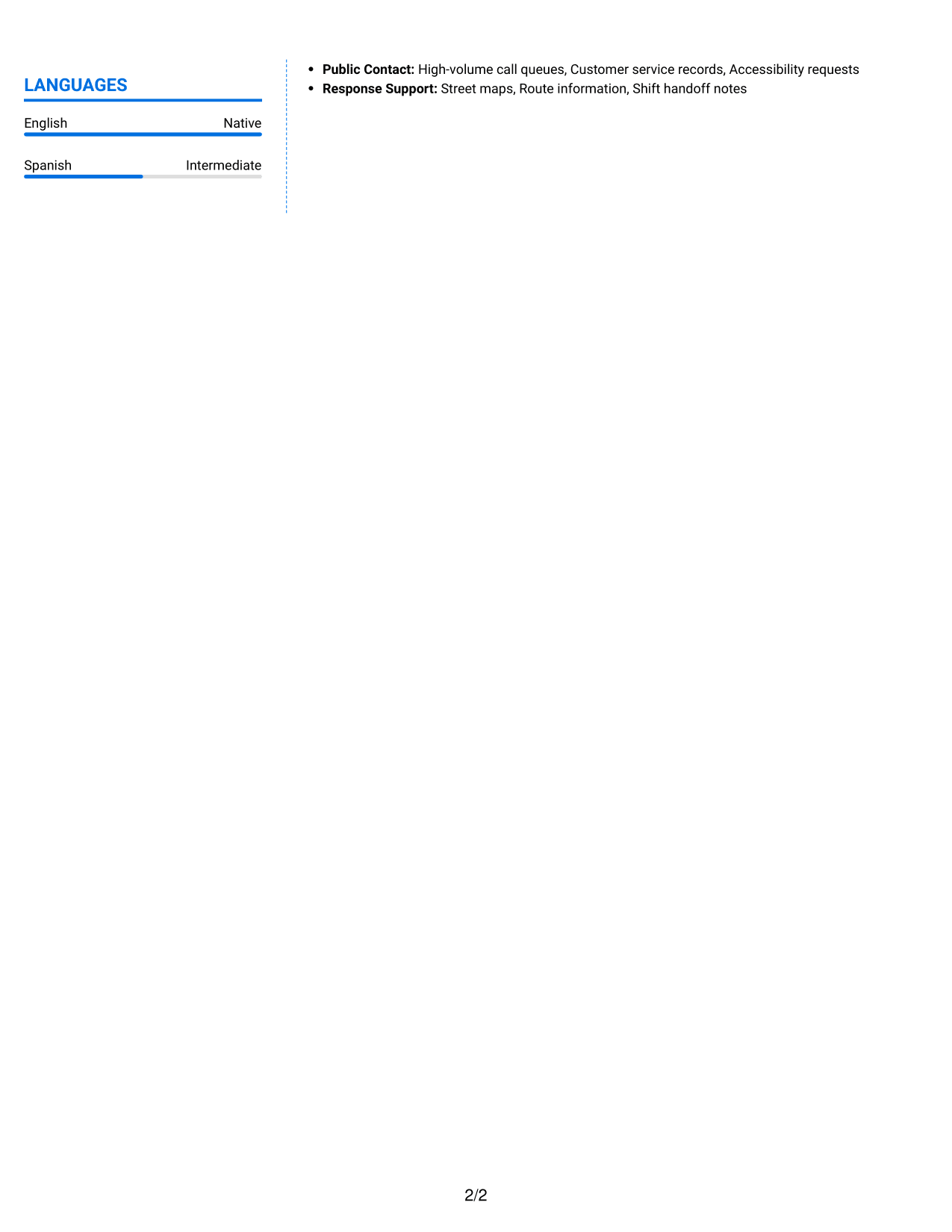Resume example — page 2