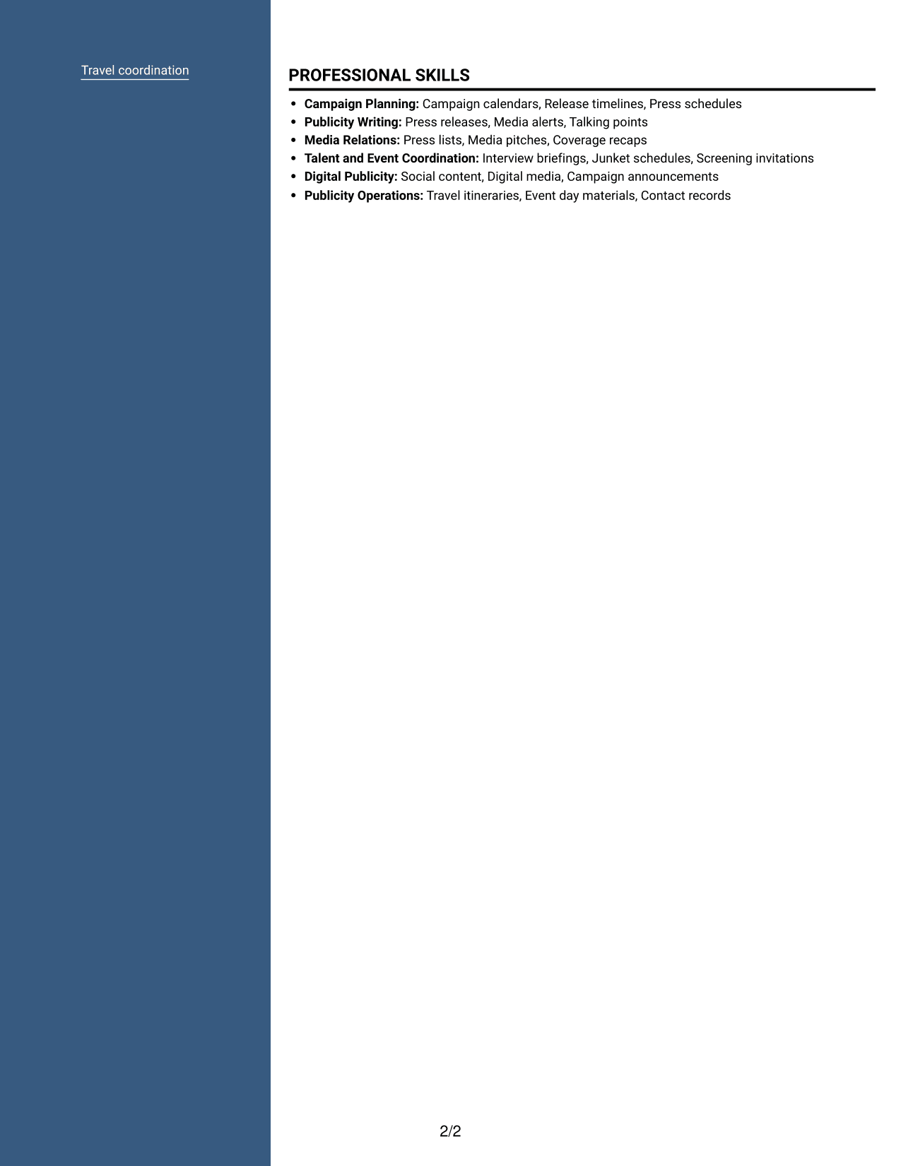 Resume example — page 2