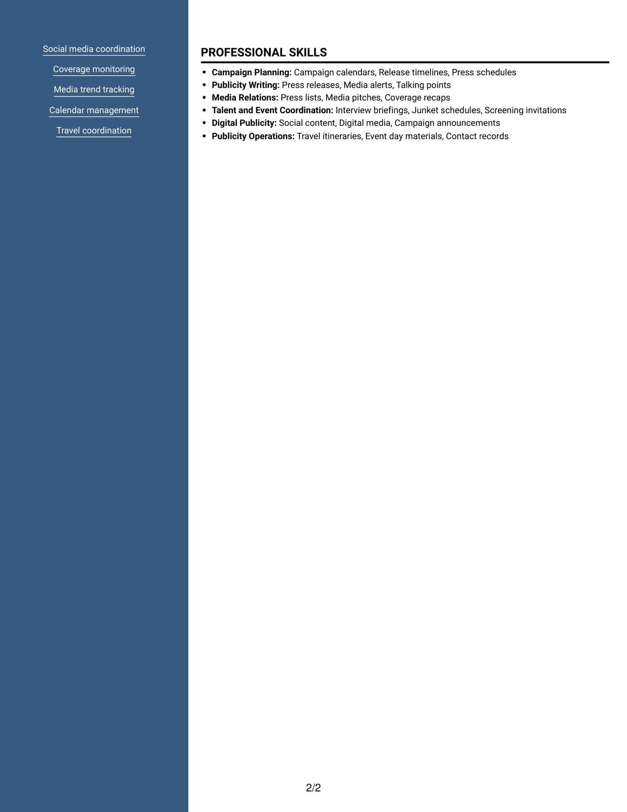 Resume example — page 2
