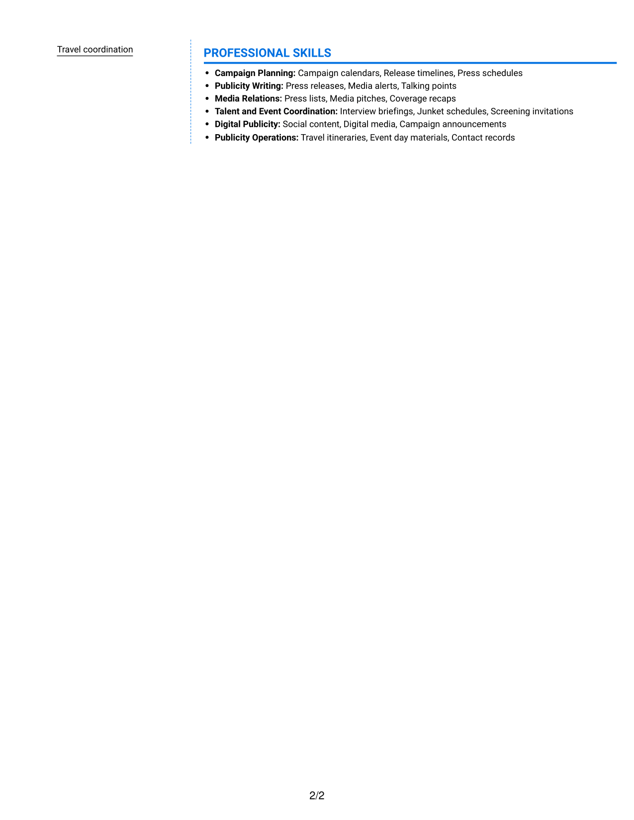 Resume example — page 2