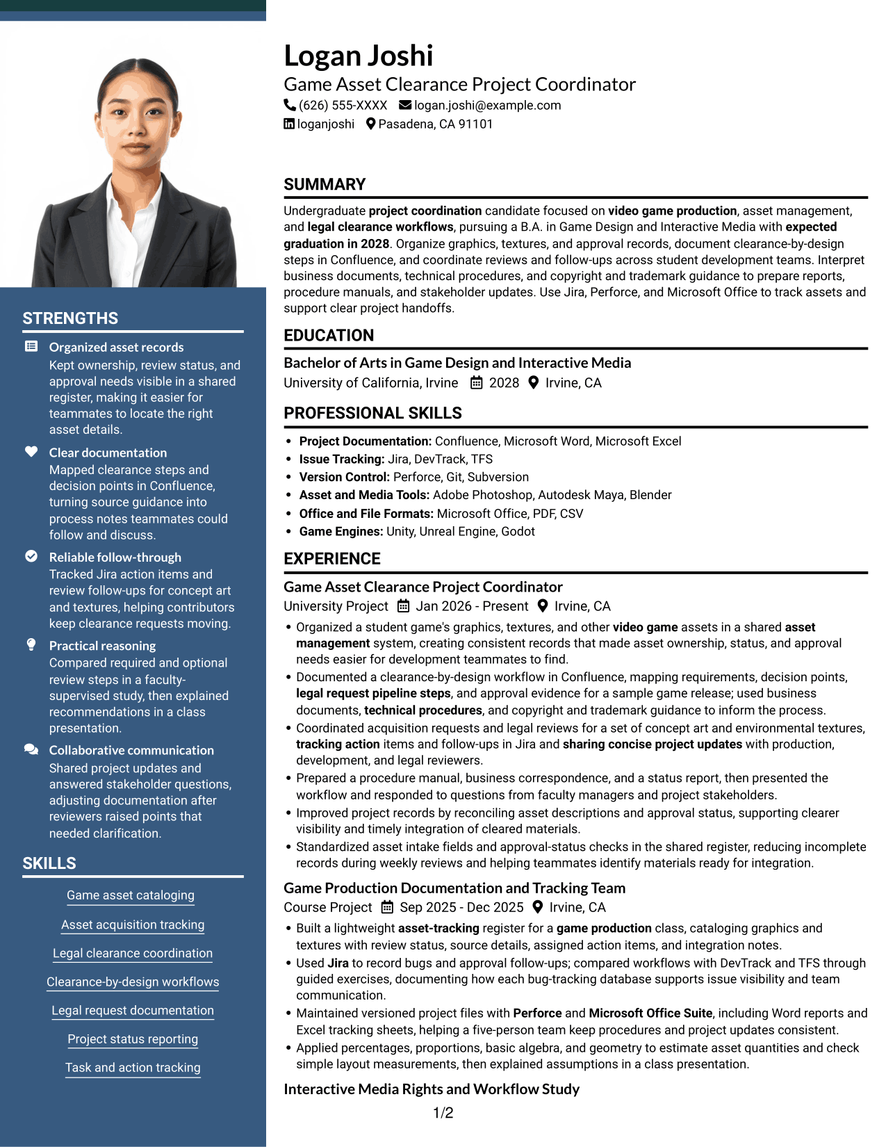 Resume example — page 1