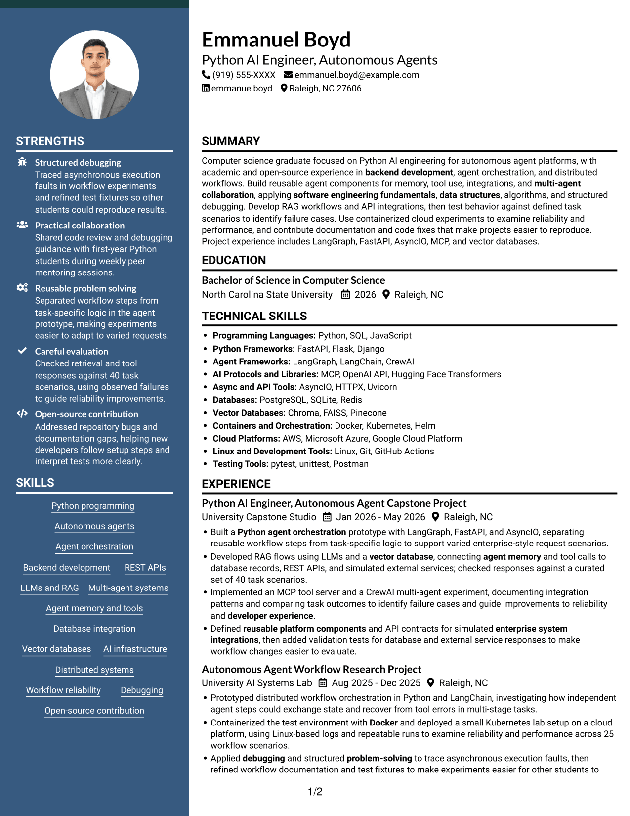 Resume example — page 1