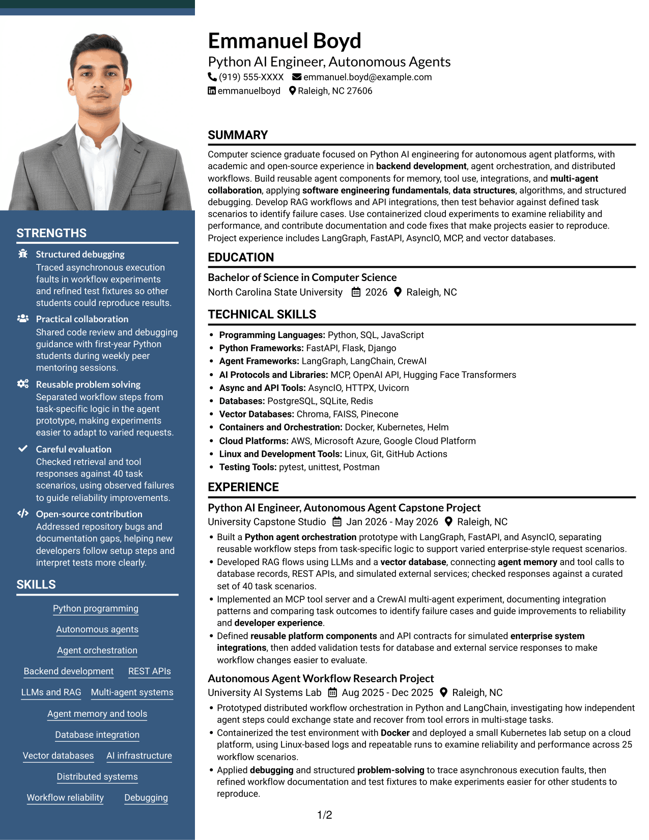 Resume example — page 1