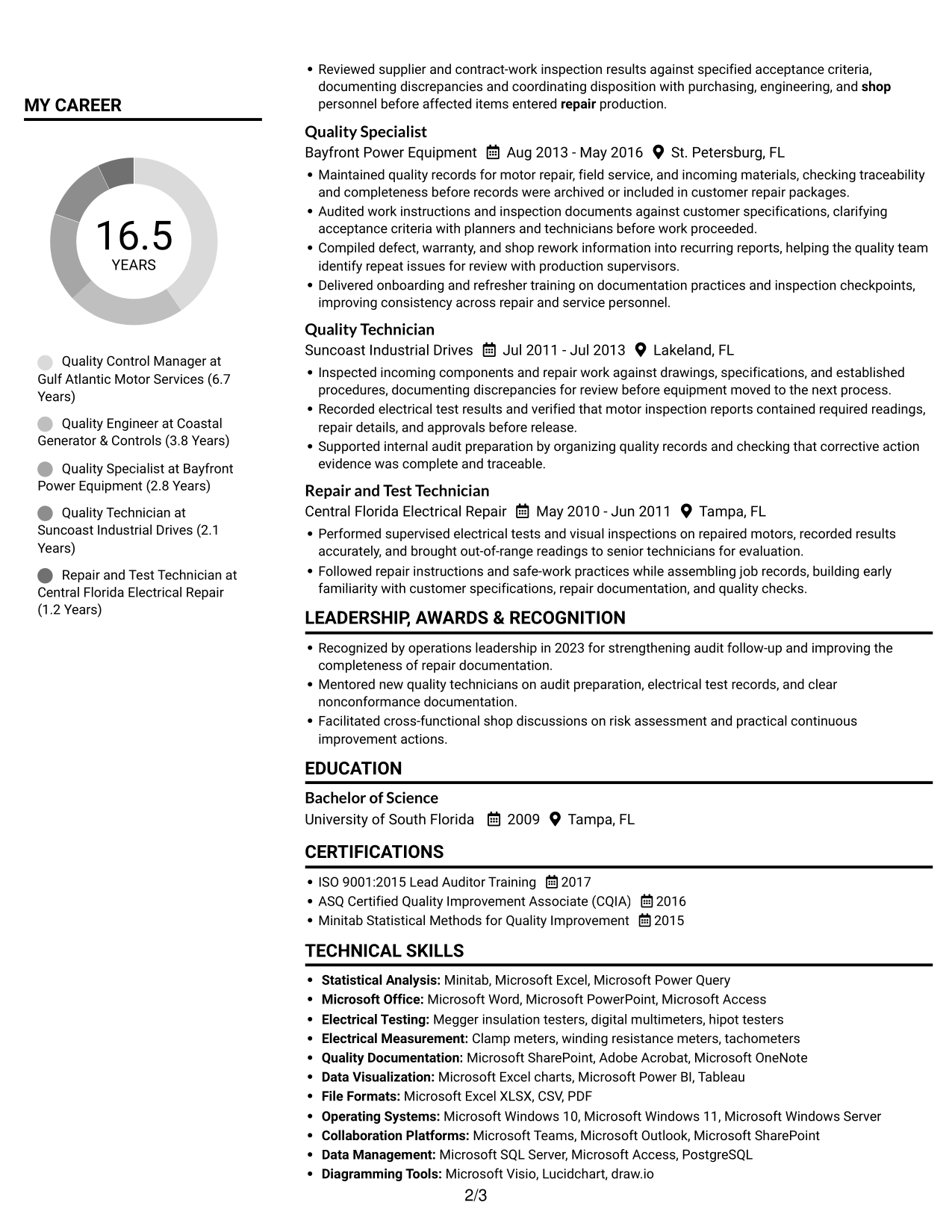 Resume example — page 2