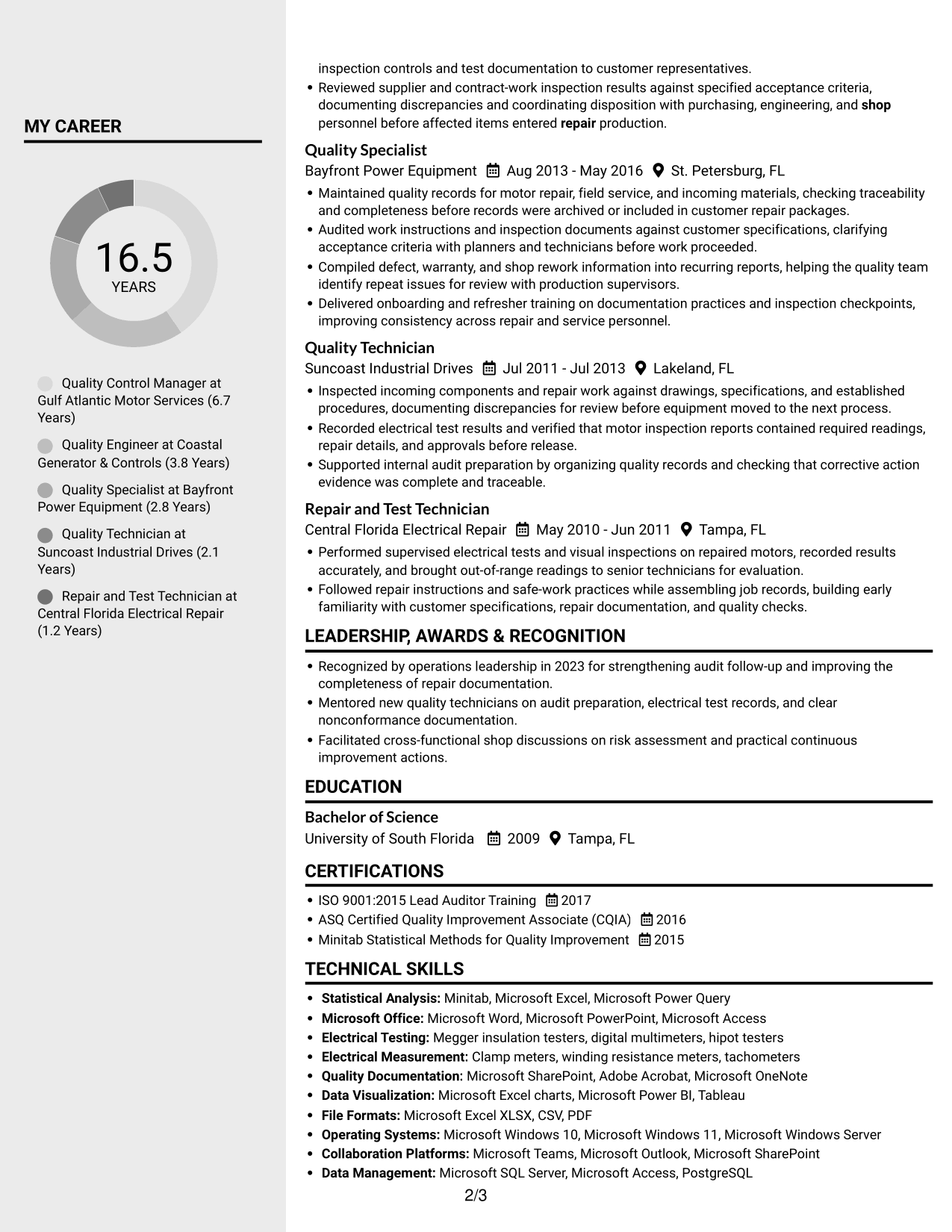 Resume example — page 2