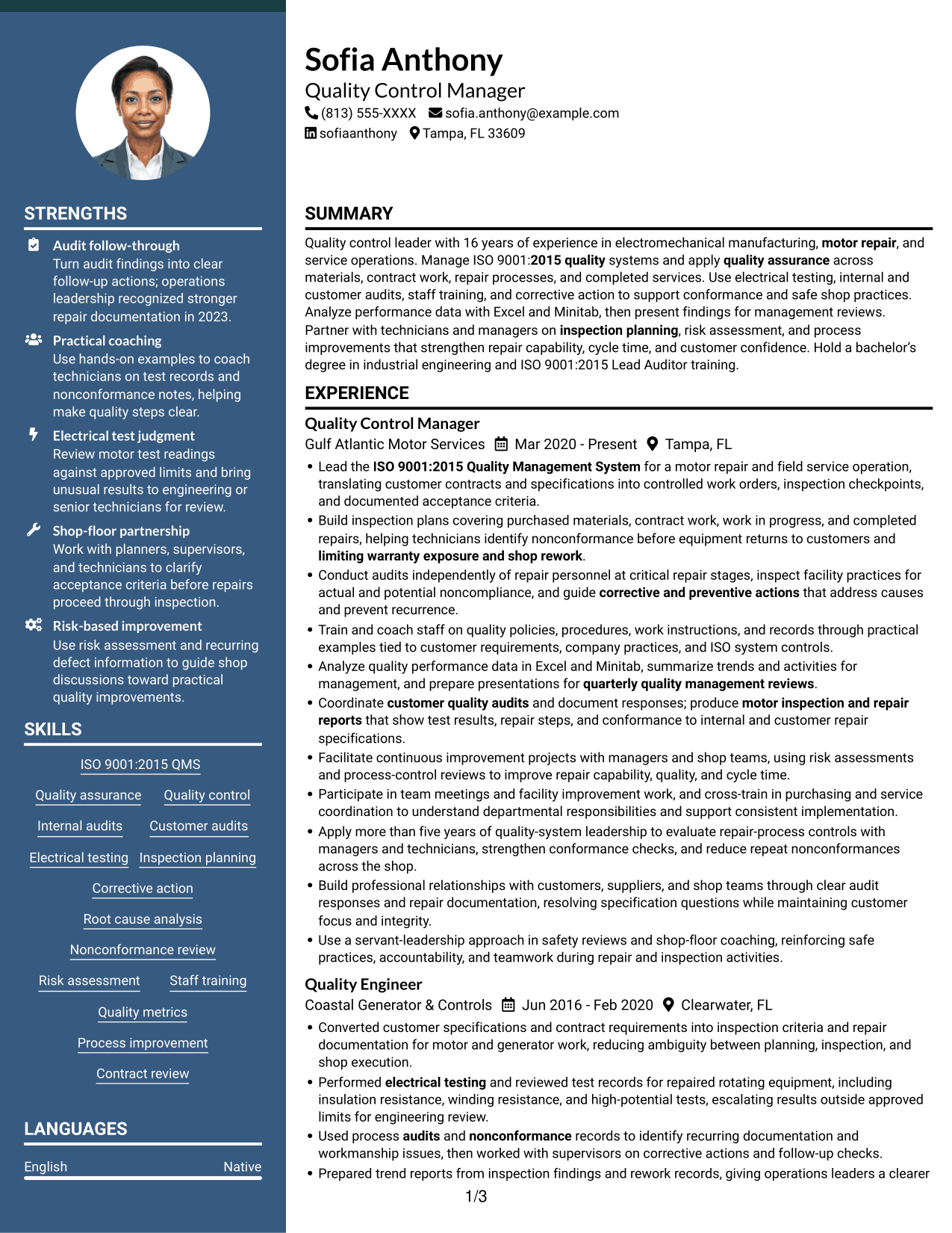 Resume example — page 1