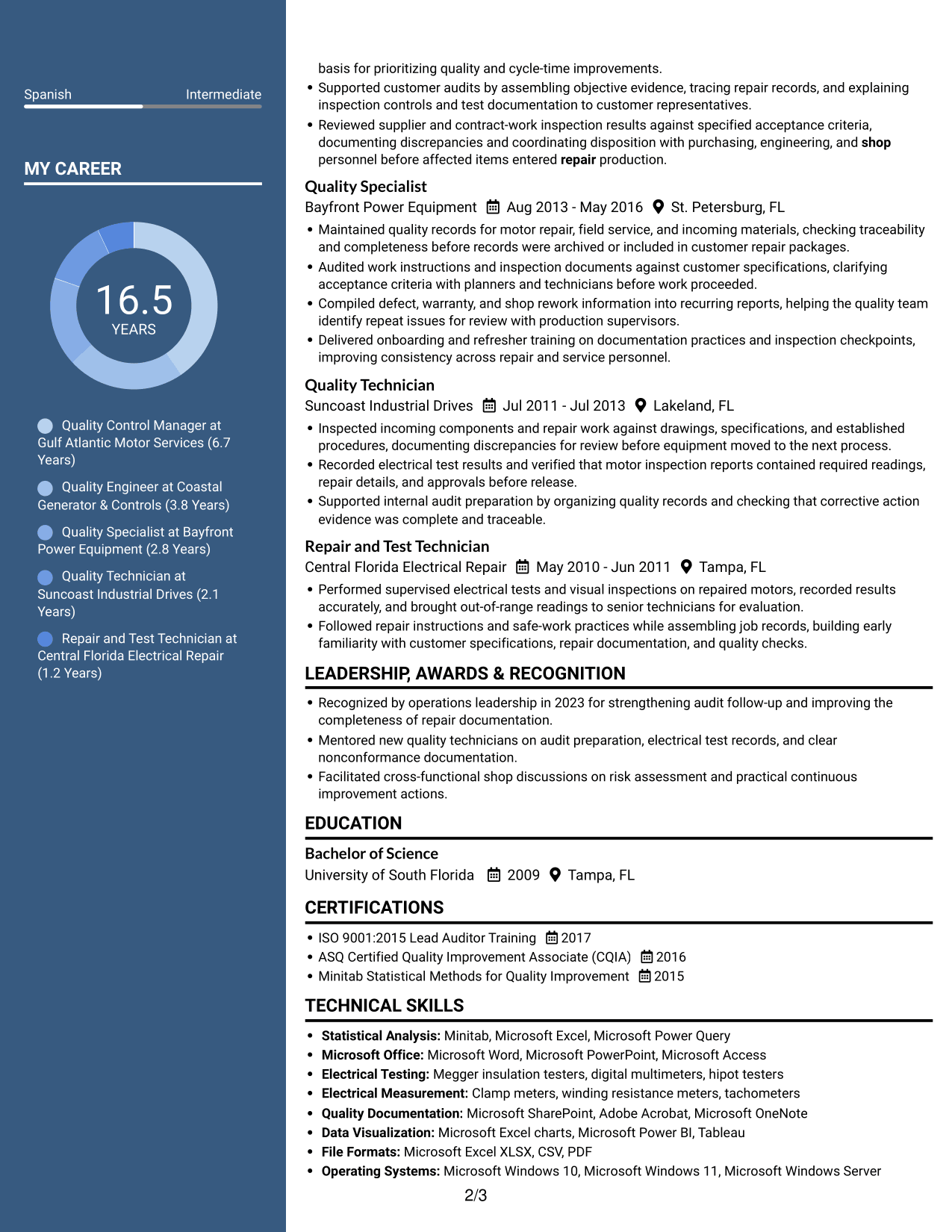 Resume example — page 2