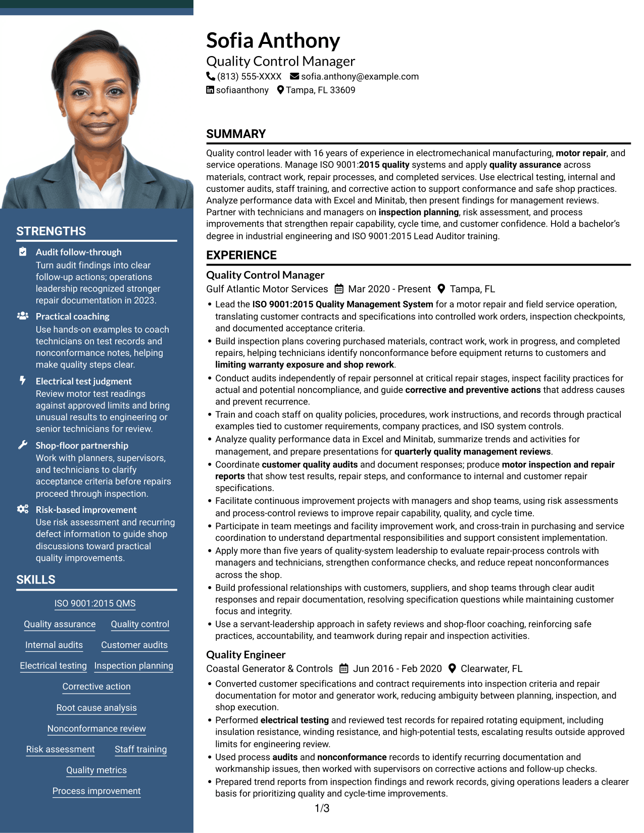 Resume example — page 1