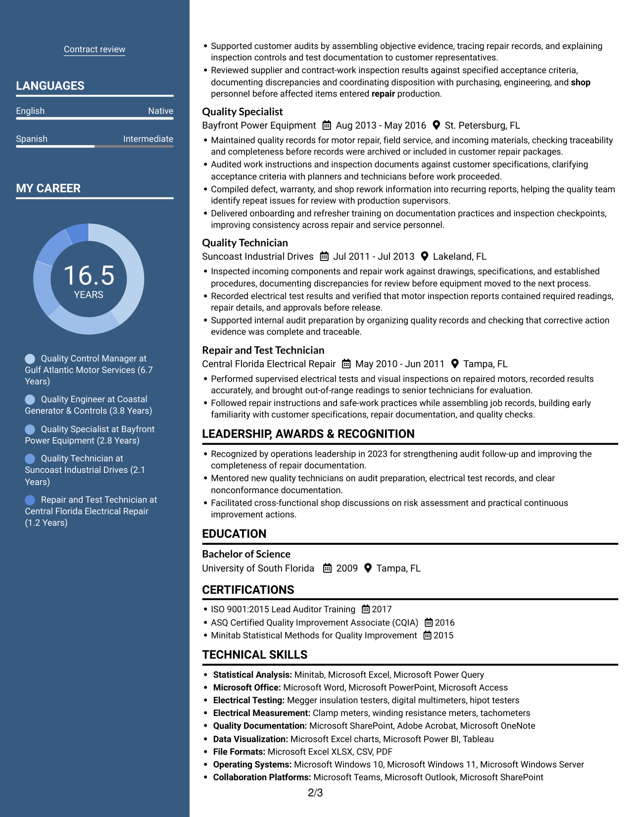 Resume example — page 2
