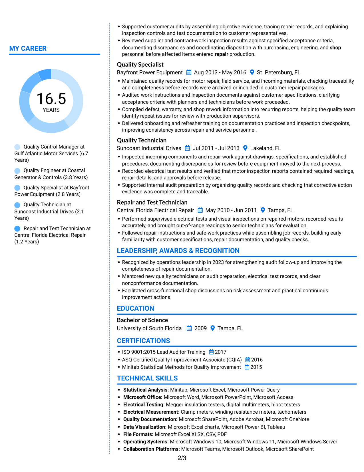 Resume example — page 2