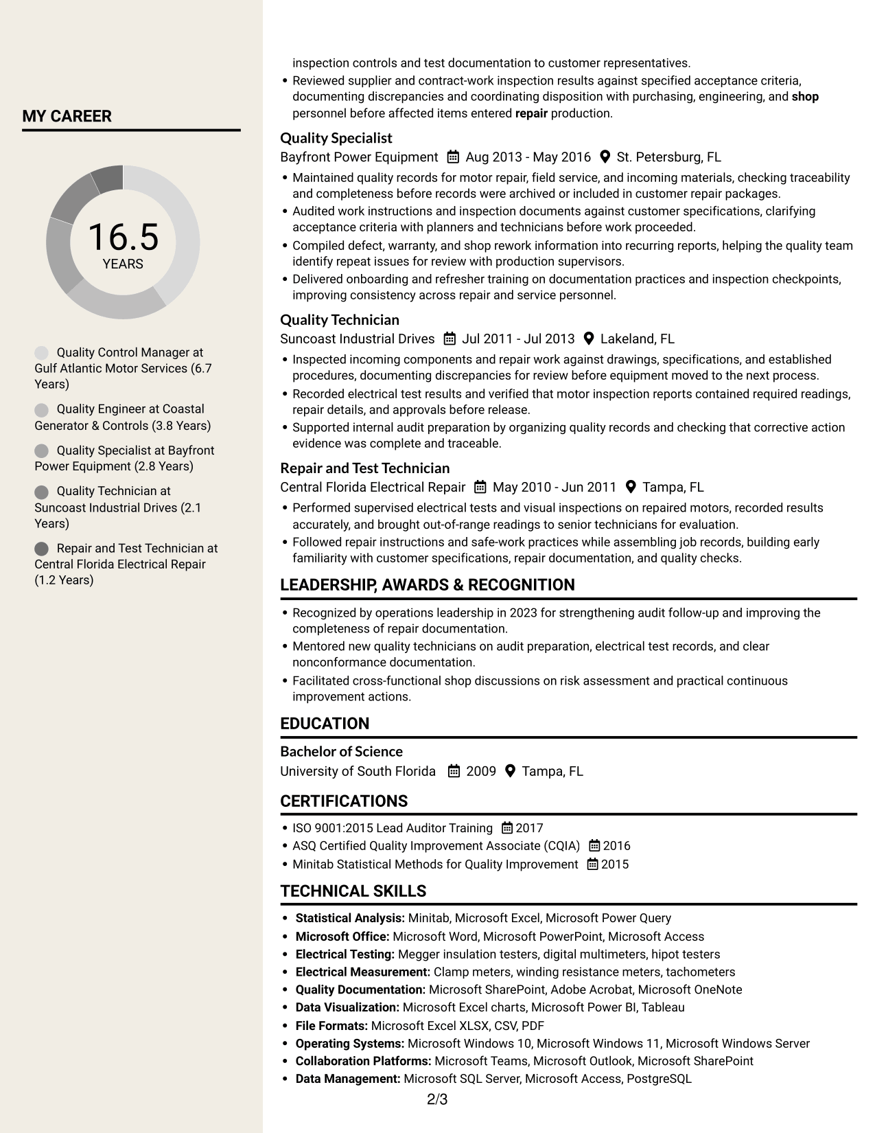 Resume example — page 2