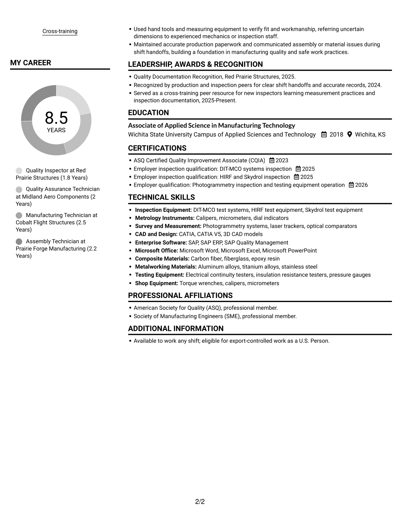 Resume example — page 2