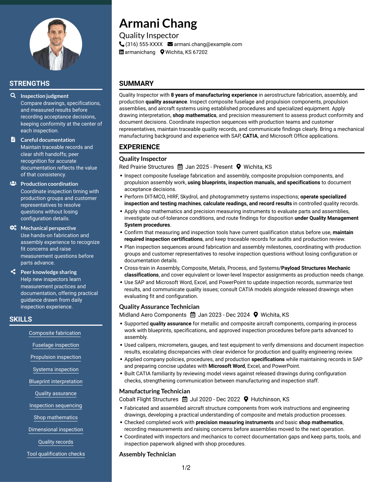Resume example — page 1