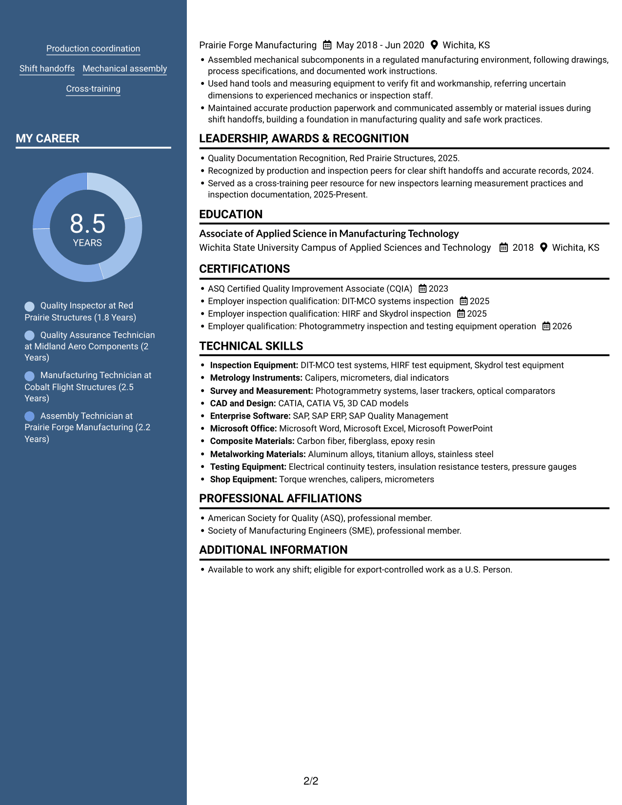 Resume example — page 2