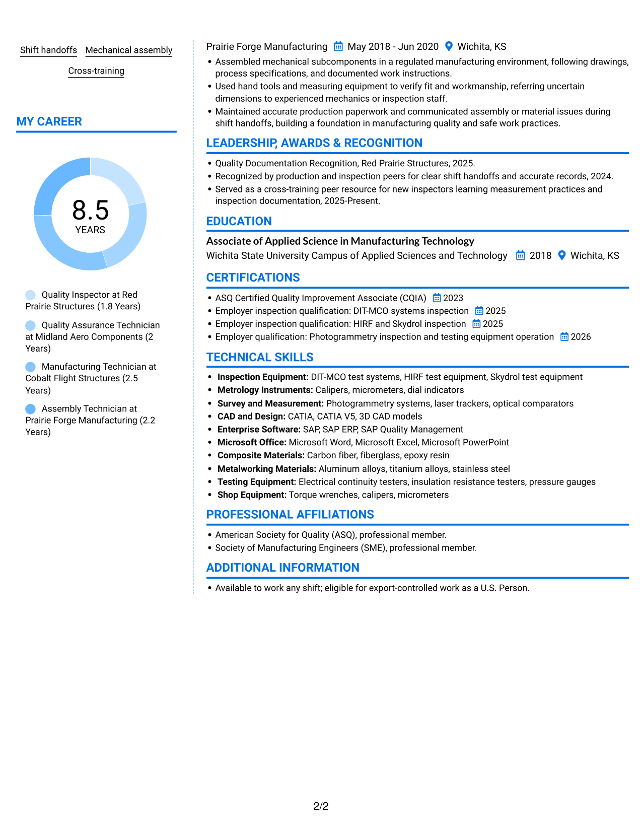Resume example — page 2
