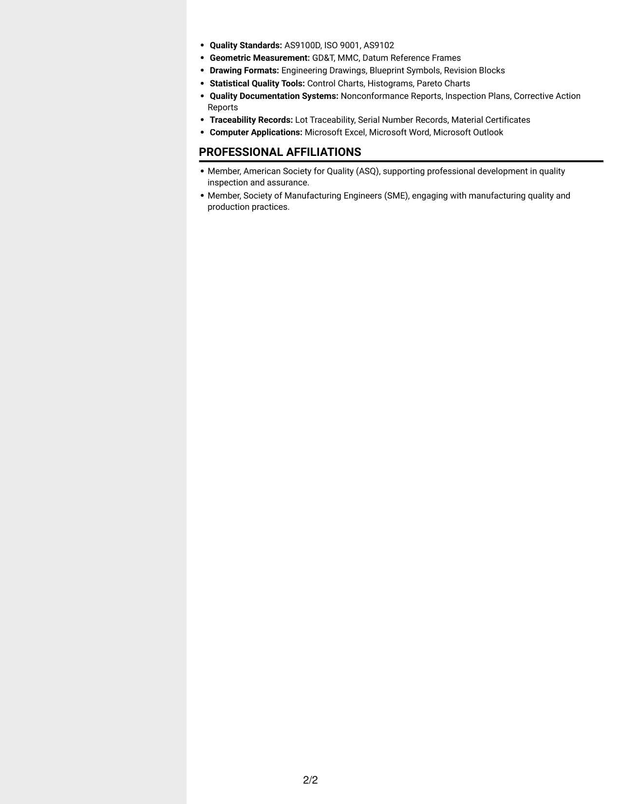 Resume example — page 2