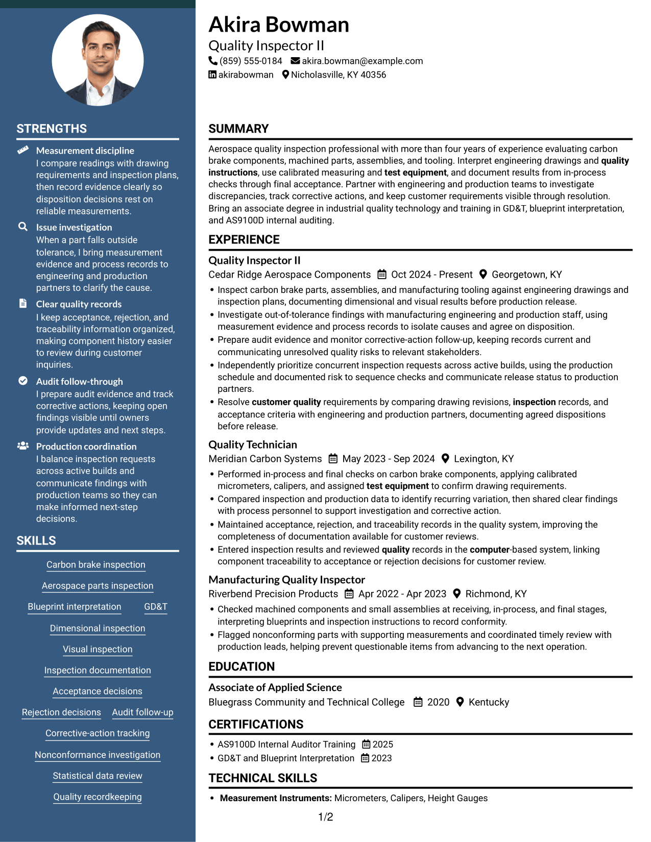 Resume example — page 1