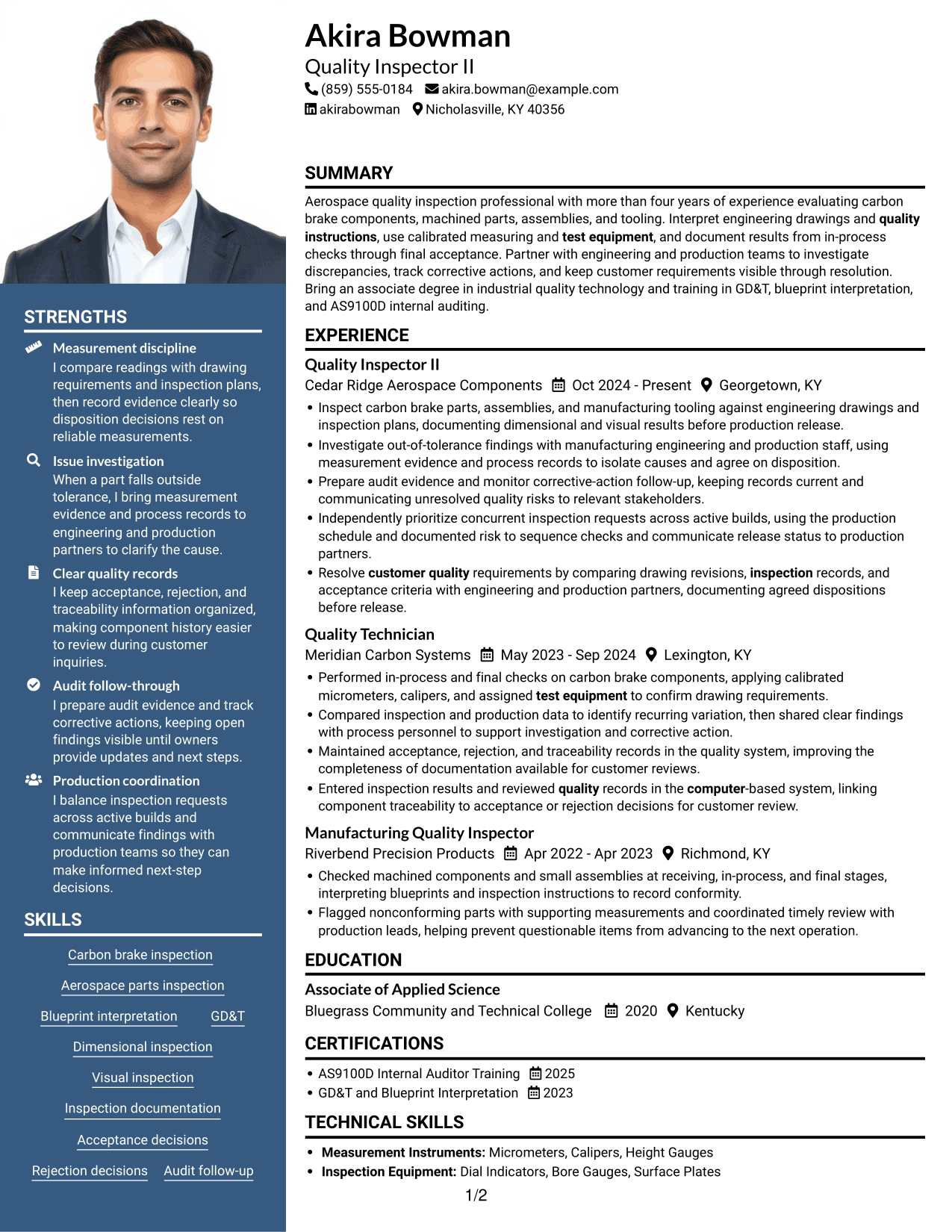Resume example — page 1