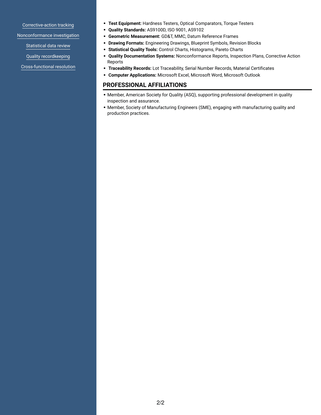 Resume example — page 2