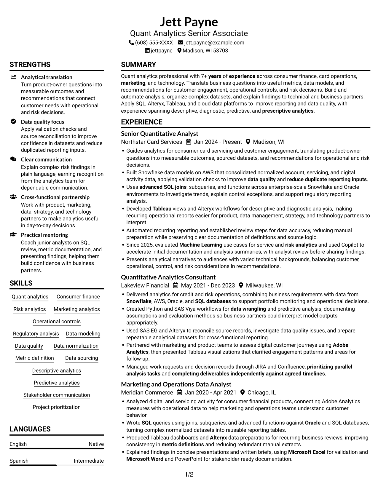 Resume example — page 1
