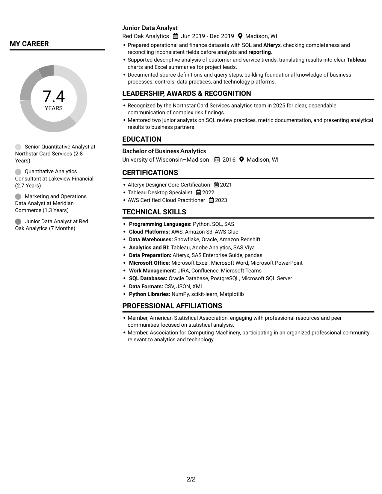 Resume example — page 2