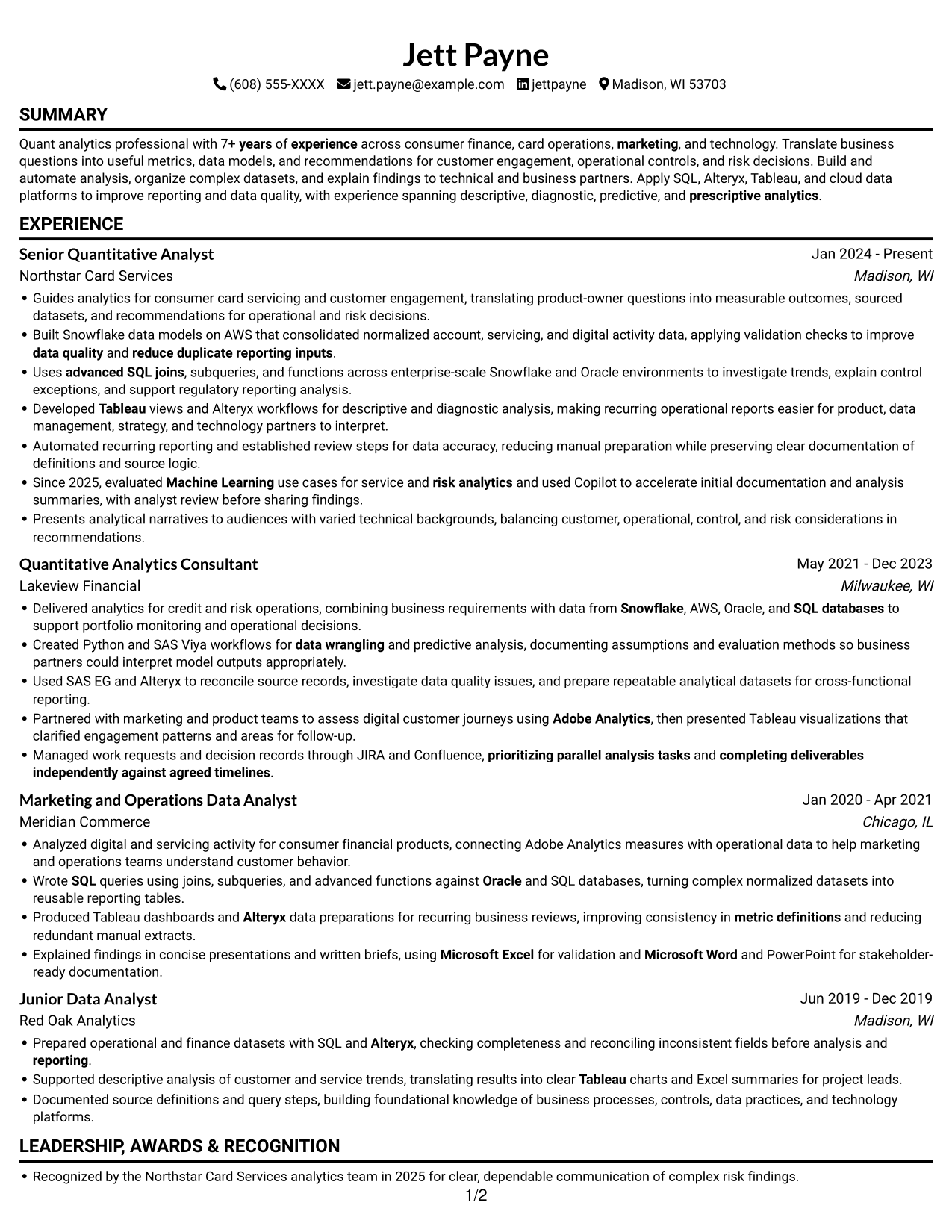 Resume example — page 1