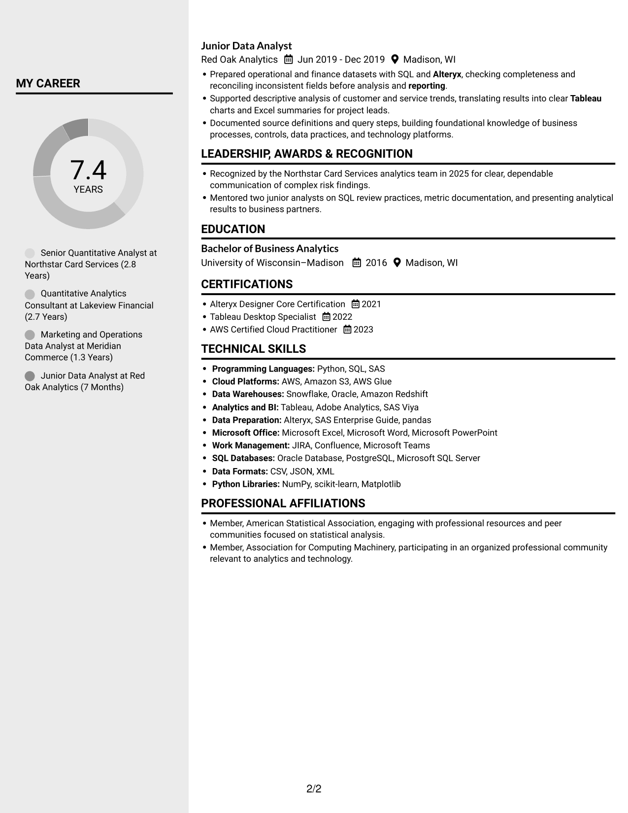 Resume example — page 2