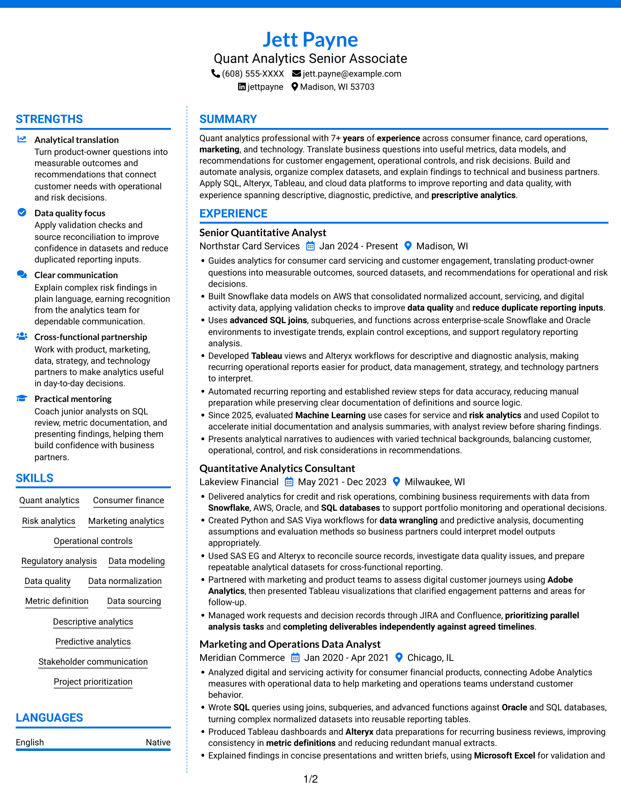 Resume example — page 1
