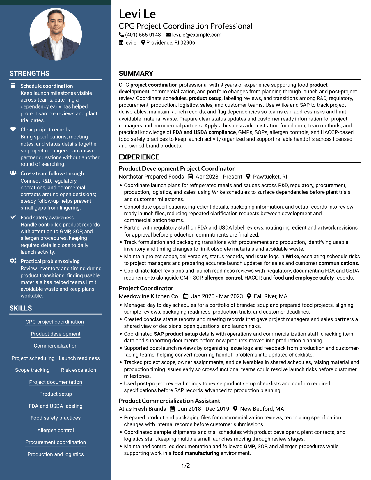 Resume example — page 1