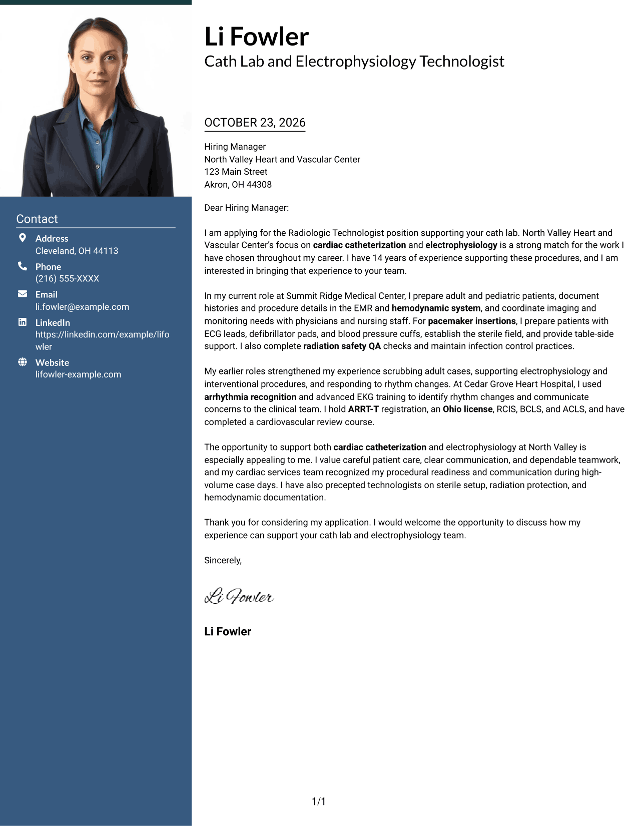 Cover letter example — page 1