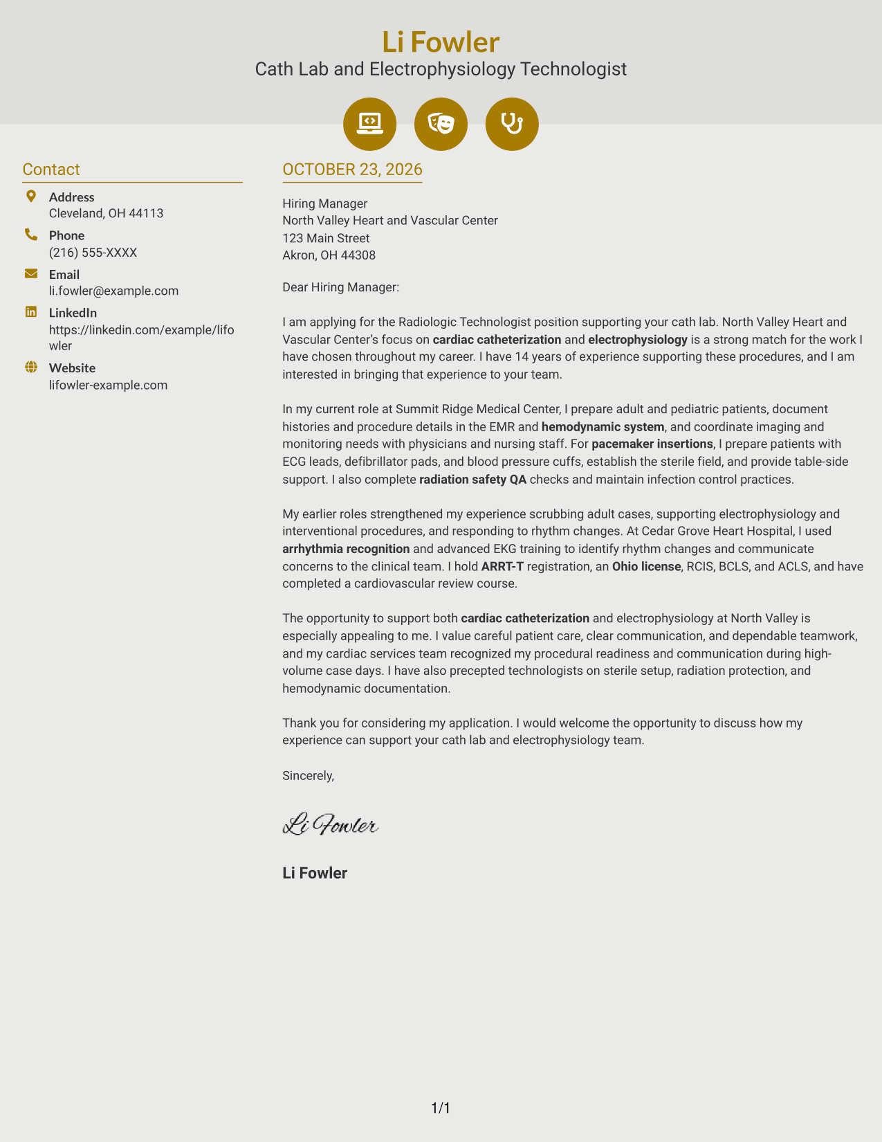 Cover letter example — page 1