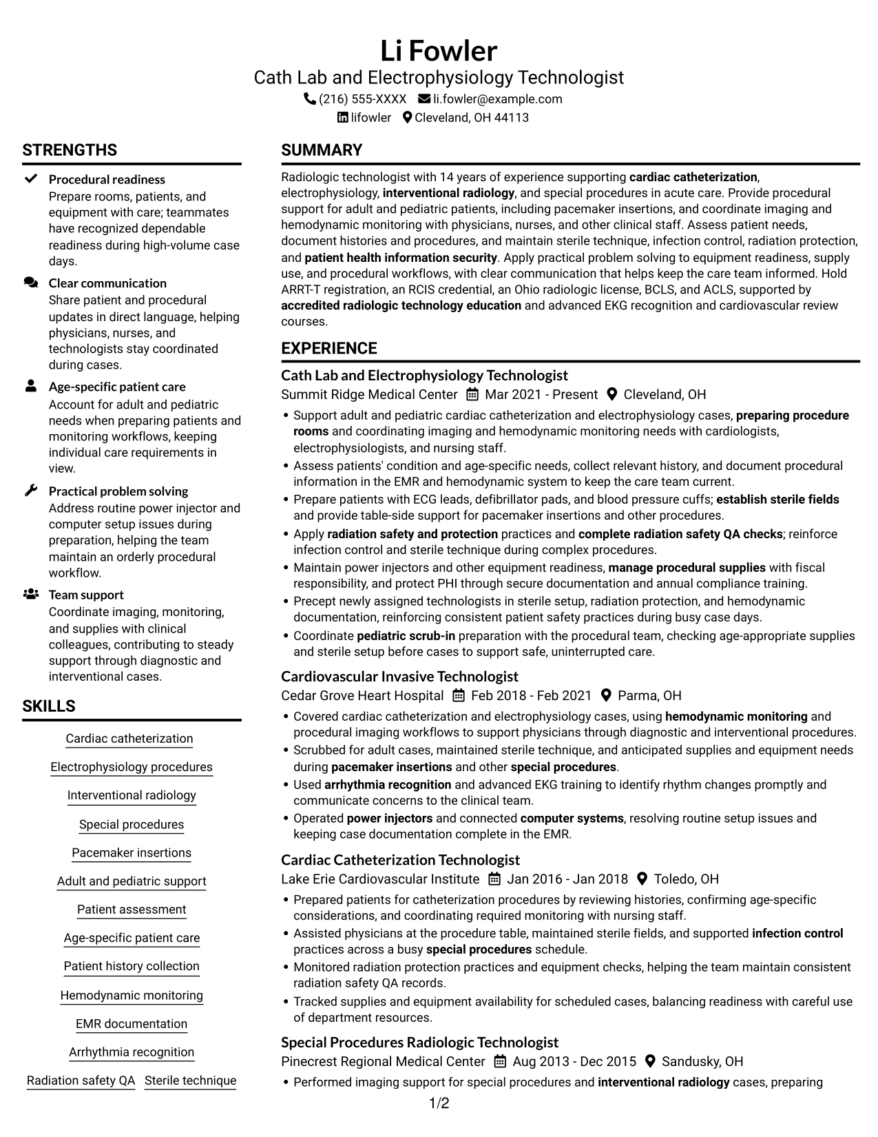 Resume example — page 1