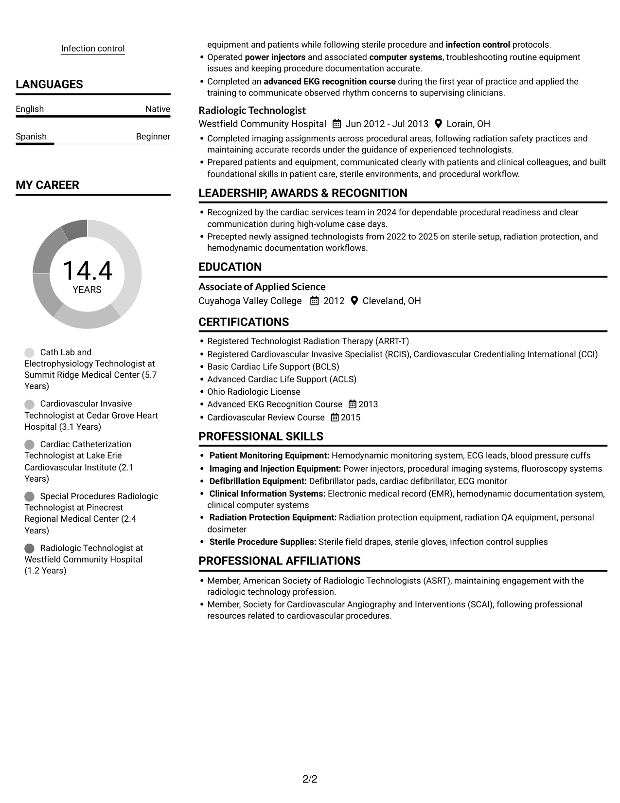 Resume example — page 2