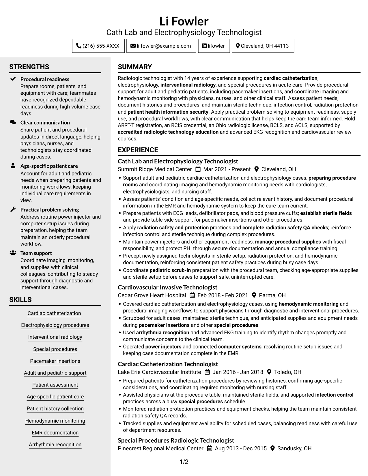 Resume example — page 1