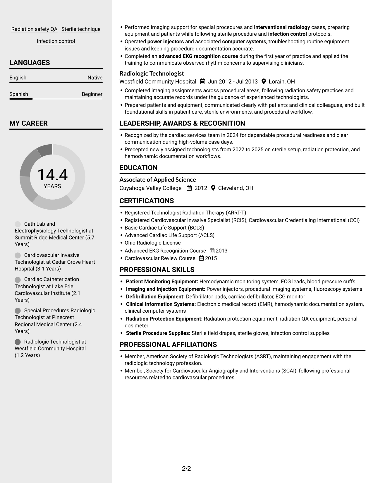 Resume example — page 2