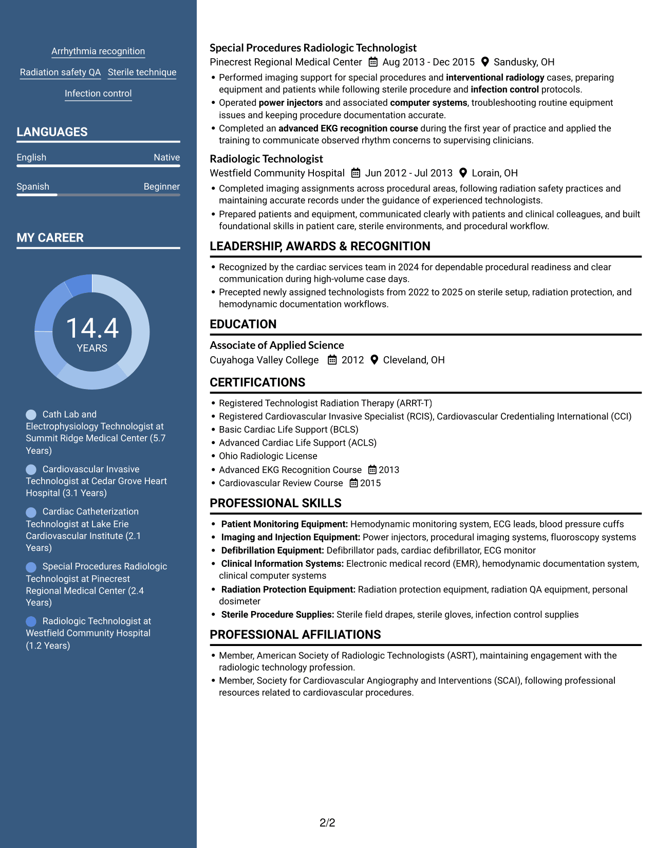 Resume example — page 2