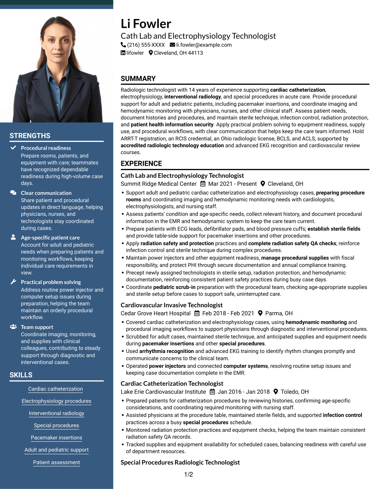 Resume example — page 1