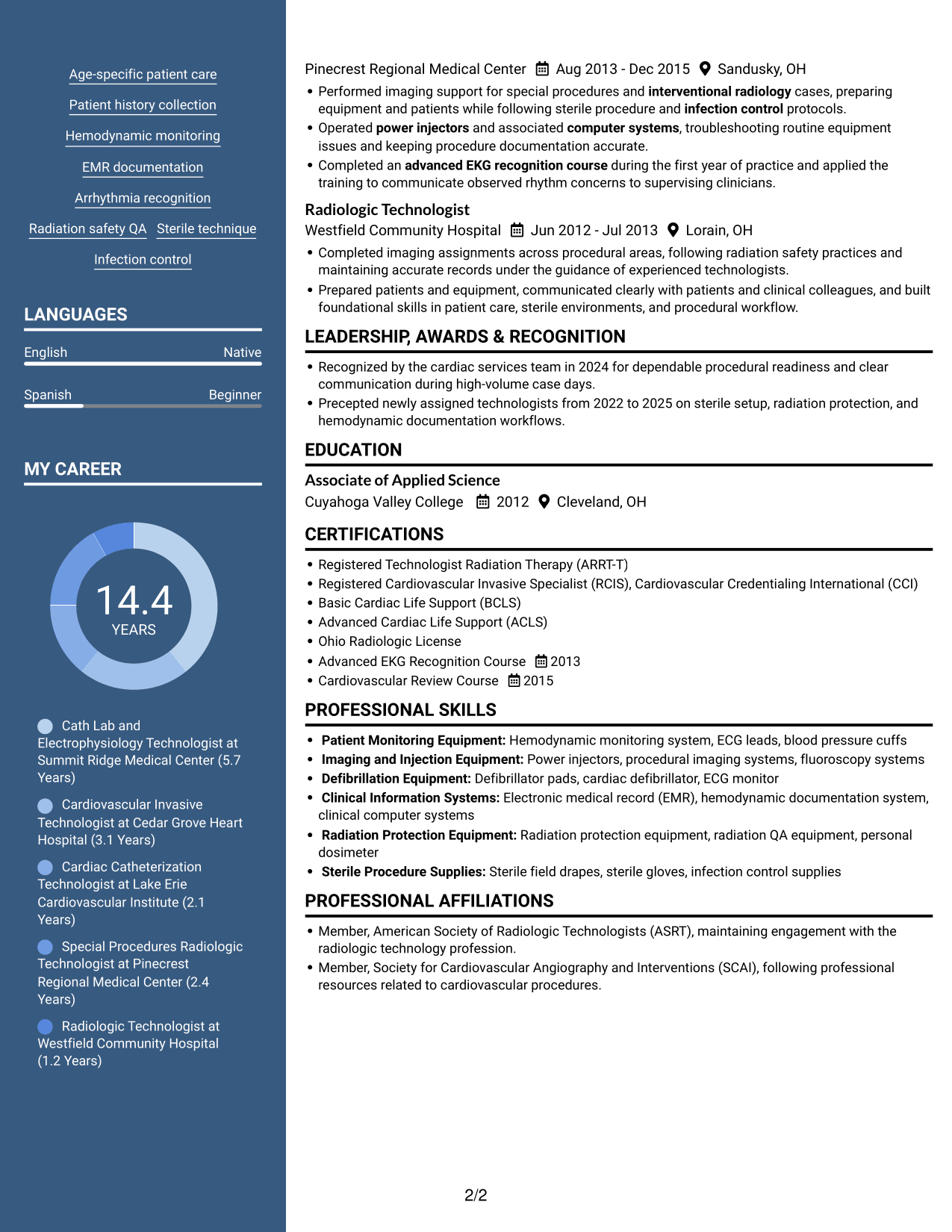 Resume example — page 2