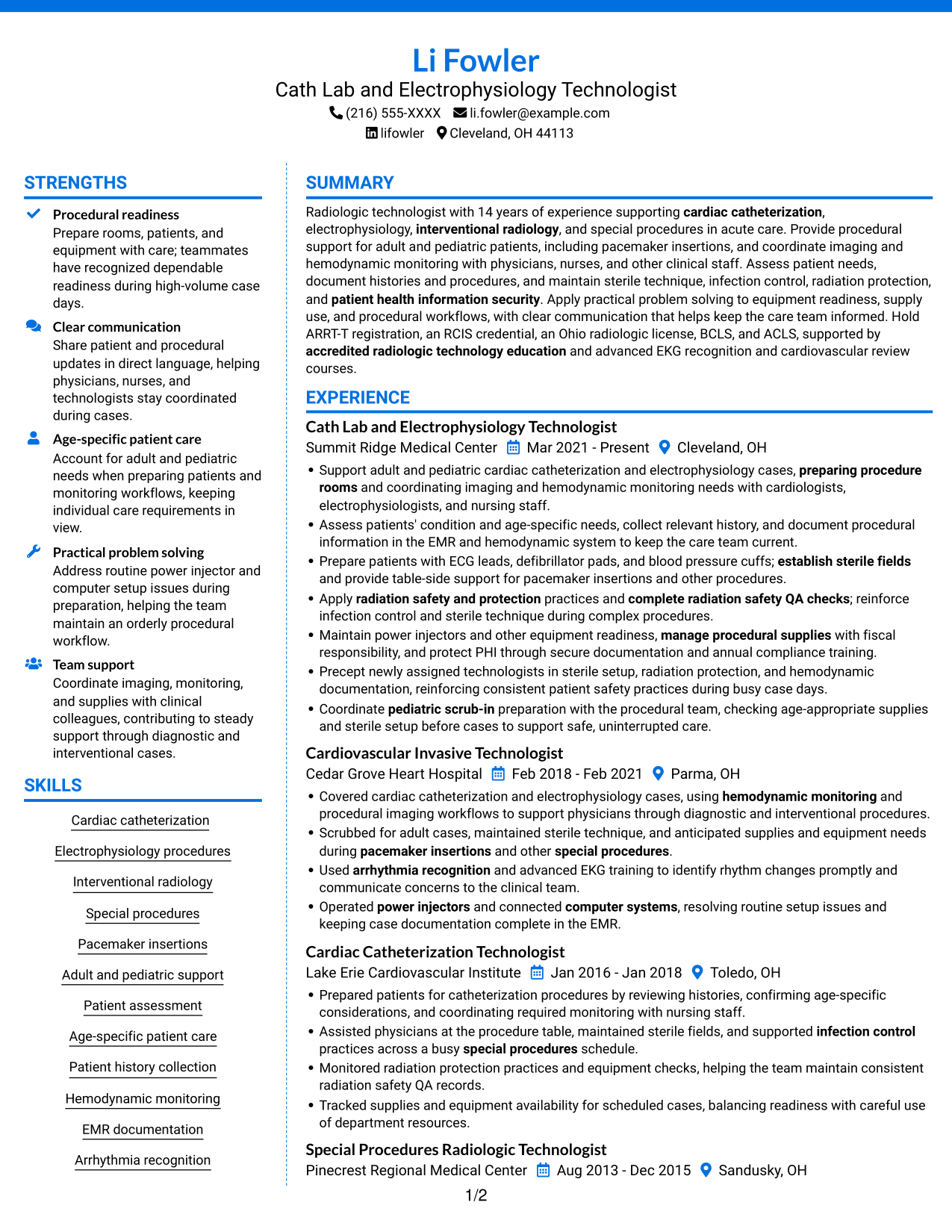 Resume example — page 1