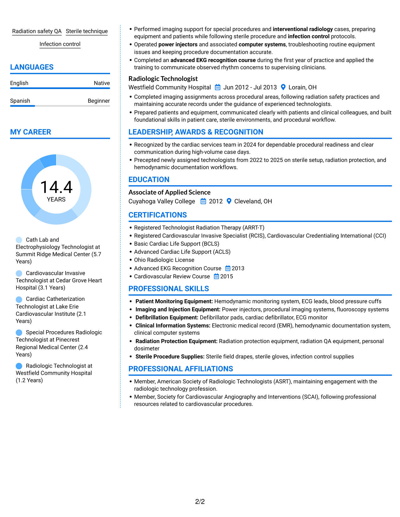 Resume example — page 2